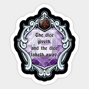 Amulet The Dice Giveth and the Dice Taketh Away Sticker